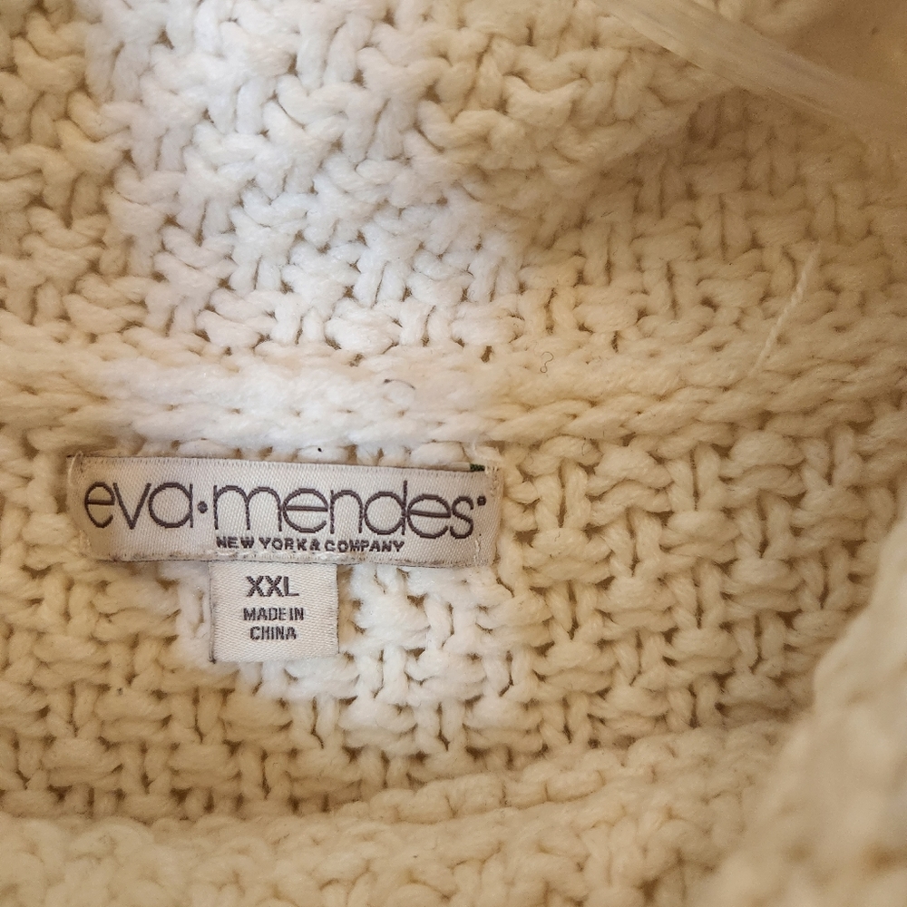 Eva Mendes Cowl Neck Sweater ( WHITE)